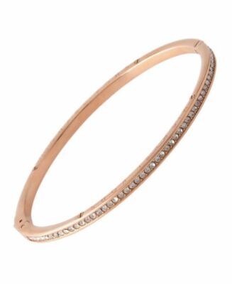 Michael Kors Rose Gold-Tone Haute Hardware Pave Bracelet