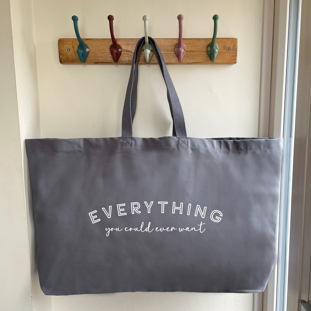 Canvas Tote Bag For Women - Large Reusable Shopping Bag, Aesthetic Shoulder Bag - View #6