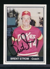 1982 TCMA Albuquerque Dukes #27 BRENT STROM signed auto autograph black sharpie