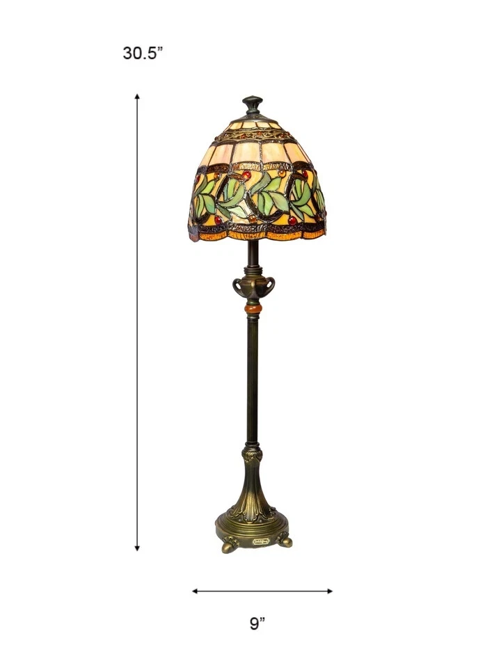 Dale Tiffany TB101109 Aldridge Buffet Lamp, 9" x 9" x 30", Antique Bronze - Image 3 of 4