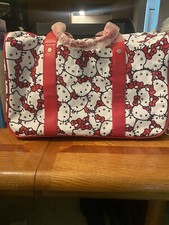 Hello Kitty Red White Black Weekender Overnight Bag Duffle Bag Travel Tote/NWT