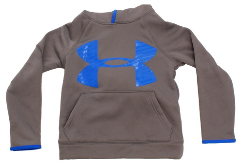 Under Armour Storm Little Boy's YXS Size 7 Gray Logo Hoodie Water Repellant - Picture 2 of 3