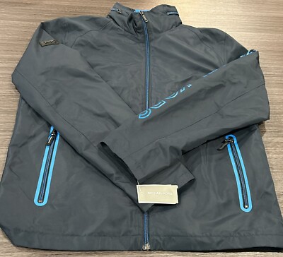 MICHAEL KORS Men's Logo Waterproof Jacket Mesh Lining MMk26460 Navy Blue, M (A8)