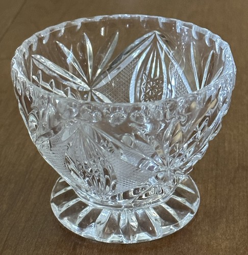3-Piece Vintage Clear Heavy Cut Glass Creamer, Sugar Bowls + Tray Set•Heavy VGC - Picture 9 of 12