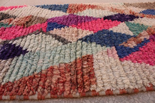 Vintage Teppichläufer, Marokkanischer Läuferteppich Handarbeit Boujaad Teppich, Geometrischer Wollteppich - Bild 8 von 8