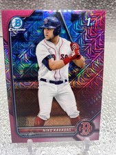 2022 BOWMAN CHROME NIKO KAVADAS FUCHSIA MOJO PRIZM CARD /199 RED SOX #BCP-68