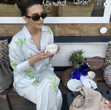 ZARA WOMAN NWT SKY BLUE LEAF EMBROIDERED BEADED SHIRT XS,S,M,L,XL REF: 4786/245