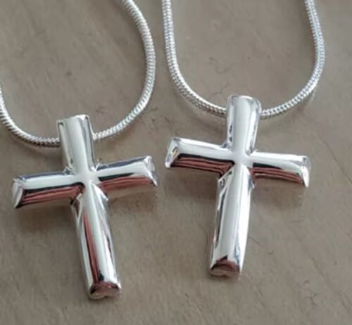 NEW Unisex/Men's 925 Sterling Silver Cross Pendant Necklace Jewelry, 16-18”