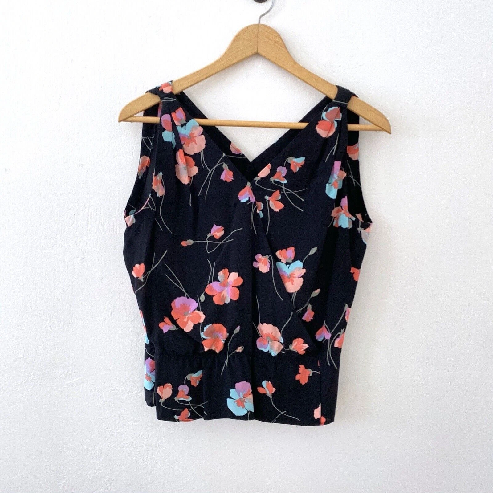 Vintage Celine set 3 pezzi piccola giacca canotta gonna seta nera floreale designer