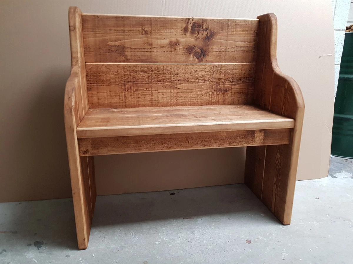 Rustic Plank Style Monks Bench