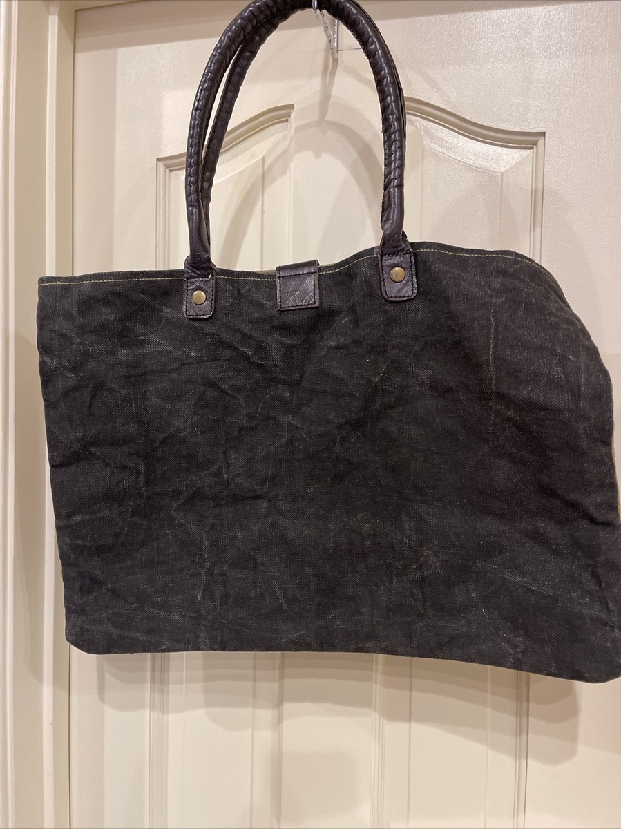 バッグ mona Mona B Canvas And Leather Crossbody Khaki Satchel Adjustable