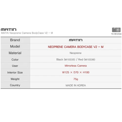 Matin SLR Film Camera Body Neoprene Soft Case Pouch for Pentax ME/ME Super 35 mm - Image 3 of 4