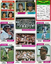 1974 Topps ANGELS team set 34 cards, team & signature cards, RC, HOF