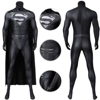 Superman Costume Cosplay Black Suit Clark Kent Crisis on Infinite Earths 