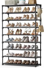 Heavy Duty Shoe Rack Stackable Non-Woven Organizer for Closet, Entryway, Black