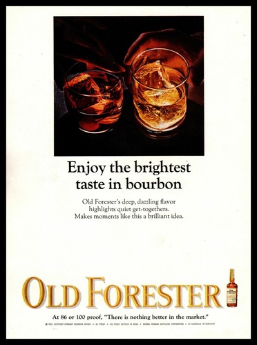 1965 Old Forester Whisky "Enjoy The Brightest Taste In Bourbon" Vintage Print Ad
