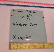 1 pc. Windsor Blue 4-3/8" Glossy Ceramic Tile: Mosaic Co. Concave X Design