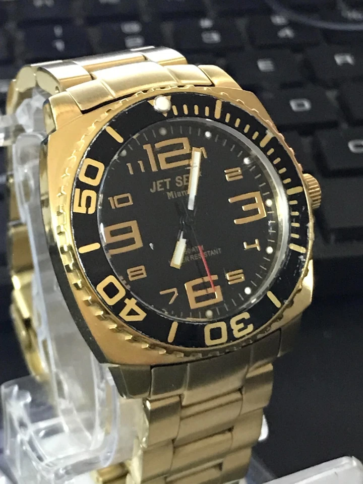 Jet Set 37mm Black Dial Gold Tone J2900 Unisex Quartz Watch, Run (Lot 1872) Foto 3 de 4