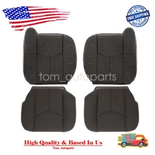 Driver Passenger Bottom Top Cloth Seat Cover Dk Gray For 03-07 Chevy Silverado