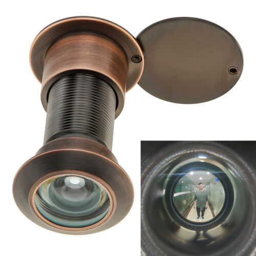 220 Degree Door Viewer Security Peepholes with Heavy Duty Rotating Privacy Cover - Picture 1 of 12