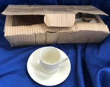 The Toscany Collection 6 Demitasse Cup Saucer Set Ivory Cream Color Original Box