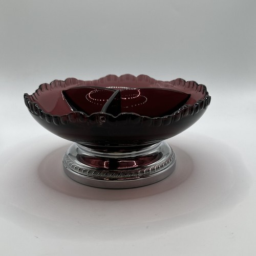 farber bros krome kraft Art Deco Amythyst Glass Silver Bottom - Picture 3 of 11