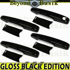 2007-2013 Chevy Silverado GMC Sierra GLOSS BLACK Door Handle Covers+BOWLS No PSK