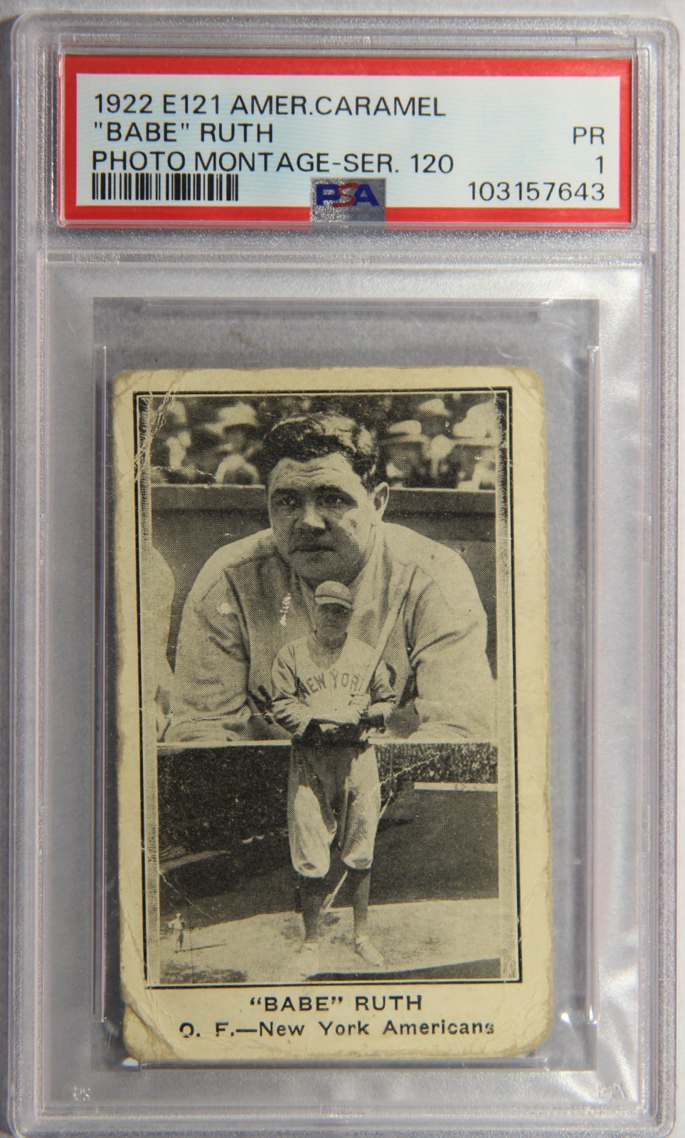 1922 E121 American Caramel BABE RUTH Photo Montage Ser. 120 PSA PR 1