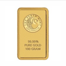 The Perth Mint Australia 100 Gram Gold Bullion Bar 99.99% Pure .9999 Fineness 4510.00 per troy oz