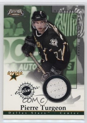 2002-03 Pacific Exclusive Game-Worn Jerseys Pierre Turgeon #6 HOF 3hd