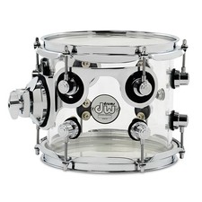 DW Design Series Acrylic Suspended Tom, 7x8, Clear w/Chrome Hardware