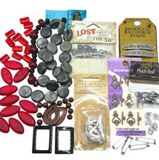 Mixed Lot Jewelry Supplies Beads Findings Glass Stone Ceramic Metal Variety