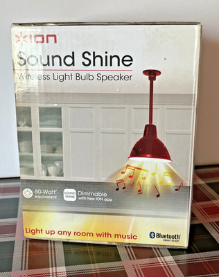 ION Sound Shine Wireless Light Bulb Bluetooth Speaker Dimmable Music