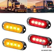 4Pcs 3.4 inch Red/Amber LED Clearance Side Marker Lights,Waterproof Amber/Red