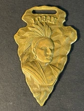 Native American Chief Logan Image Watch Fob Whitehead & Hoag Co.