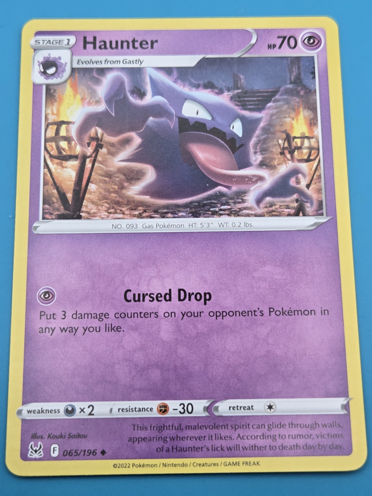 Haunter 065/196 Lost Origin Regular Uncommon Pokemon Card LP