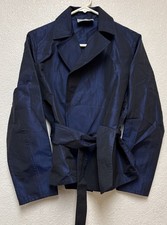 Dusan Women  s Navy Silk Blazer Lightweight Business Casual Sz M