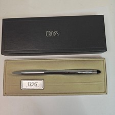 Vintage Cross Classic Century Chrome Ballpoint Pen Twist Action Boxed Tested