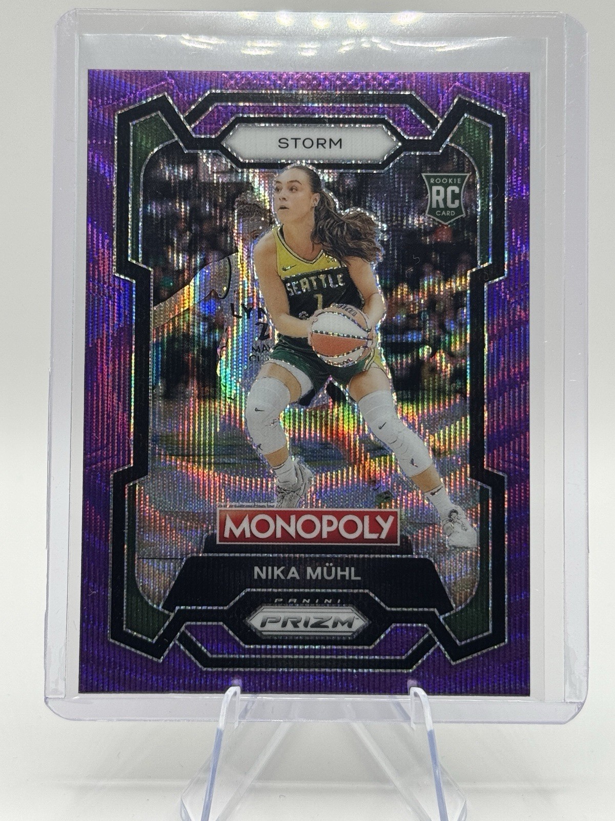 💜🌊 2024 WNBA Panini Prizm Monopoly - Nika Muhl #4 Purple Wave Prizm (RC)