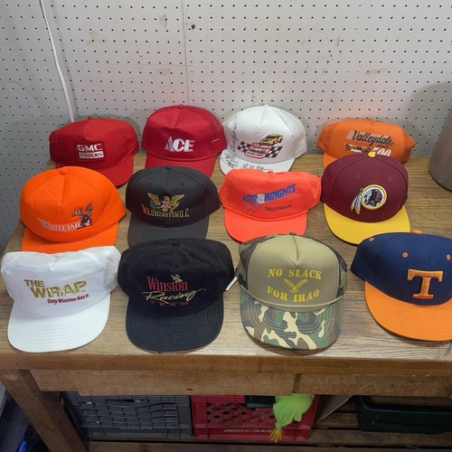 Lote de 12 gorras de colección Snapback Trucker deportivas ajustadas parche retro gorras de carreras