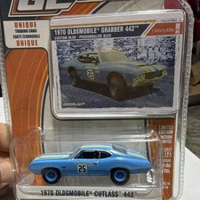 GreenLight Goodyear Grabber 1970 Oldsmobile Cutlass 442 1:64 Diecast Blue