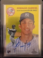 2023 Topps Chrome Platinum Oswaldo Cabrera Rookie Auto #CPA-OCA Yankees On Card. rookie card picture