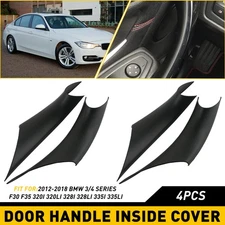 4PCS Interior Door Pull Handle Covers Black For BMW 320 328 330 335 2012-2018