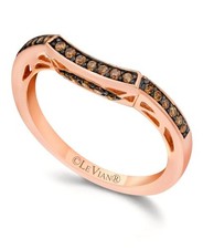 LeVian 14K Rose Gold Pavé Chocolate Diamonds Band Ring Elegant Jewelry for Her