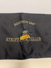 2007 Steiff Club Embroidered Teddy Bear Black Dust Bag with Gold Draw String 19"