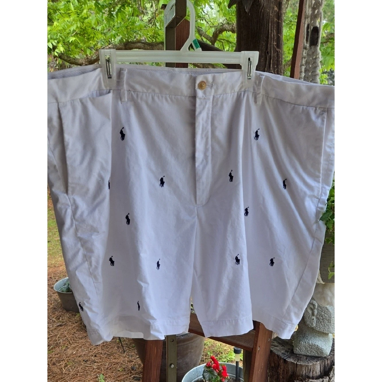 Polo Ralph Lauren Stretch Classic Fit White Cotton Chino Short With Pony Sz 48