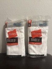 Lot Of 2 Vintage 2003 Hanes 100 Cotton Underwear Briefs 3 Pack Size 38 New
