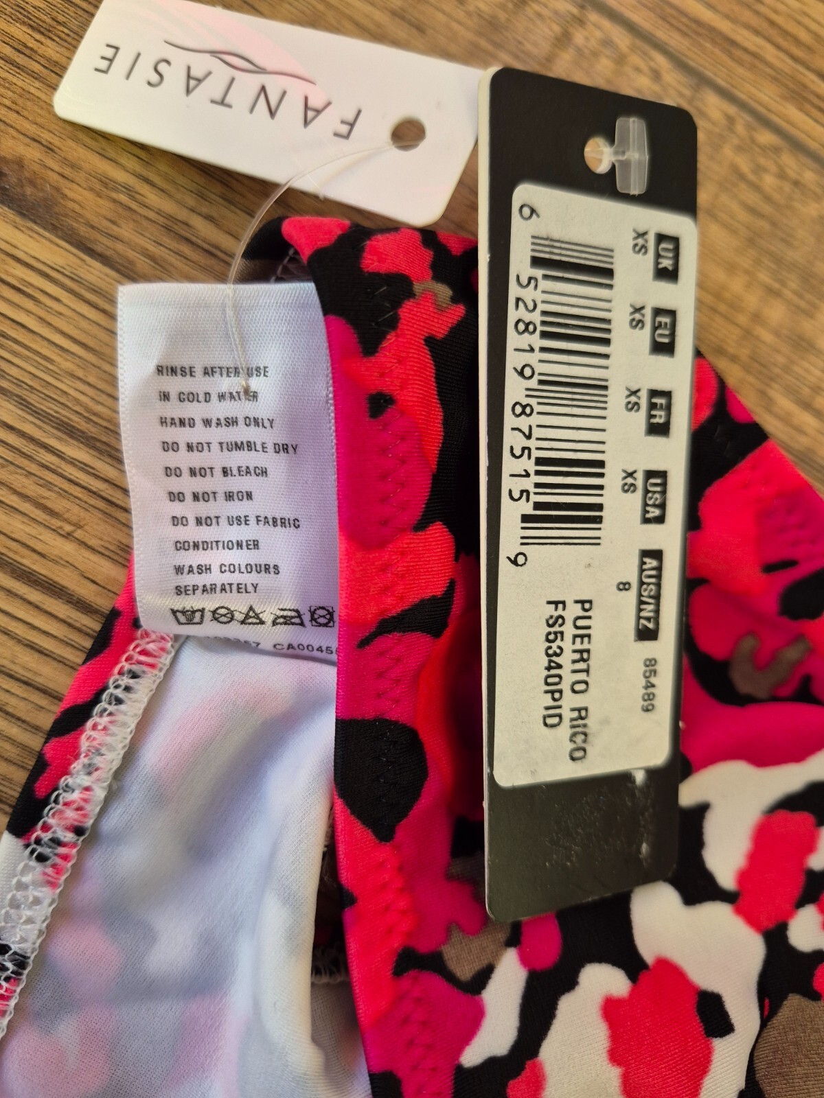 Fantasie 'Puerto Rico' High Leg Bikini Bottoms Red/Mixed UK XS NWT image 5