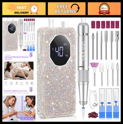 SAVILAND Professional Portable Electric Nail Drill Kit 40000 RPM, Glitter