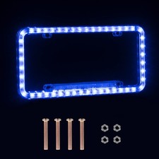 Eing License Plate Frame Auto 12 V 54 Led Color Light Acrylic License Plate